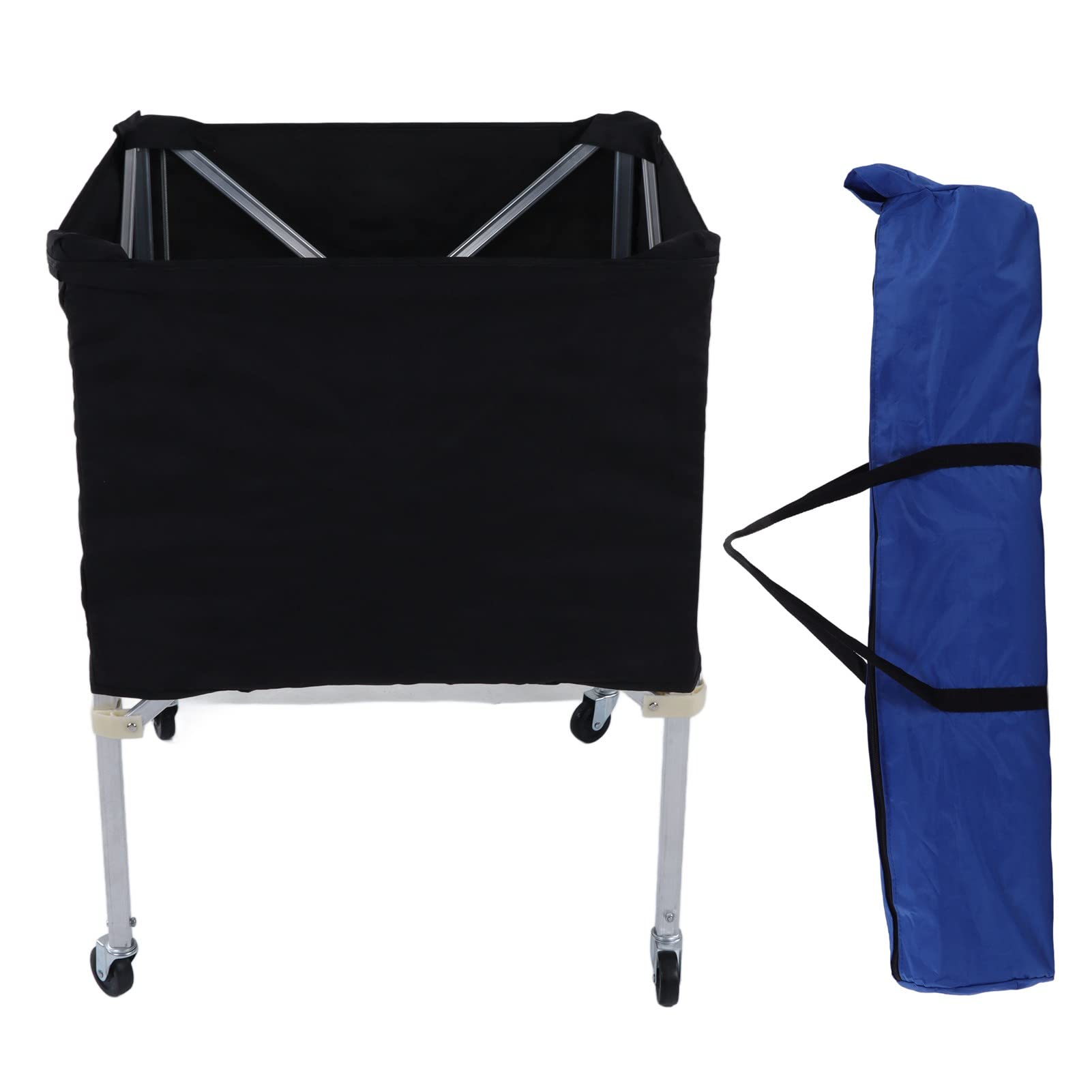 Foldable Ball Storage Cart, Wheeled Sports Organizer for Basketball Soccer Volleyball 8-Ball Capacity Portable