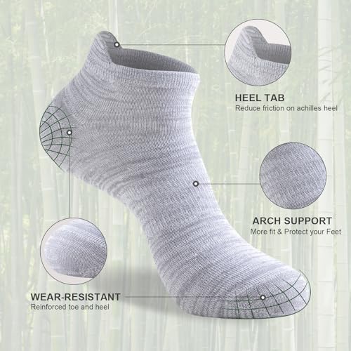 Men's Ankle Socks 6 Pairs Breathable Bamboo Rayon Low Cut Socks - Multicolor