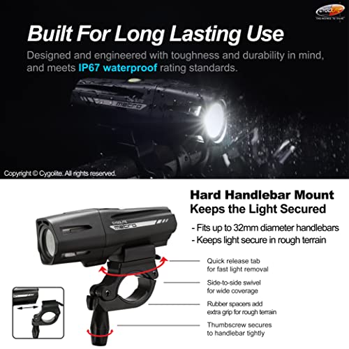 1200 Lumen Bike Light with 9 Modes Waterproof USB Rechargeable Headlight