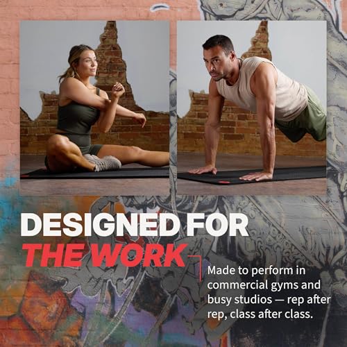 SPRI 71-Inch Black Hanging Exercise Mat for Gyms & Fitness Studios, Thick Foam Workout Mat with Grommets