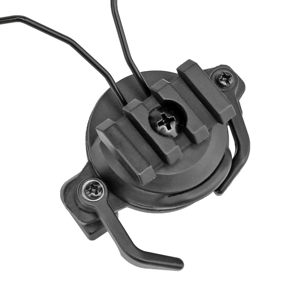 Tactical Helmet Accessories Military Adjustable Headset Bracket ARC Rail Adapter for Outdoor Sport Airsoft Paintball (Black)