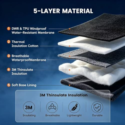 Heated Thermal Gloves for Men Women Large - Rechargeable Touchscreen Winter Gloves