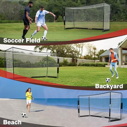12x6 FT Portable Soccer Goal with Carry Bag & Cones - Black
