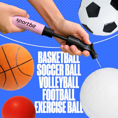 SPORTBIT Pink Ball Pump for Sports Balls Push & Pull Inflator