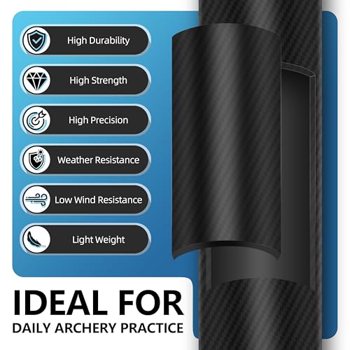24 Pack Carbon Arrow Shafts for Compound Bows - 30 Inch Spine 500 with Removable Tips, Multi-Color Vanes
