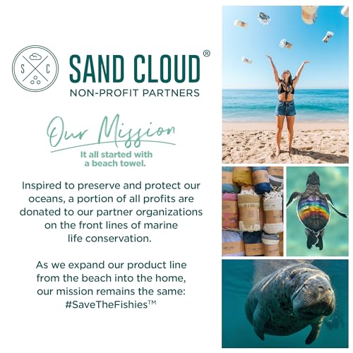 Sand Cloud Turkish Beach Towel - Extra Large Boho Turquoise, Quick Dry & Sand Resistant