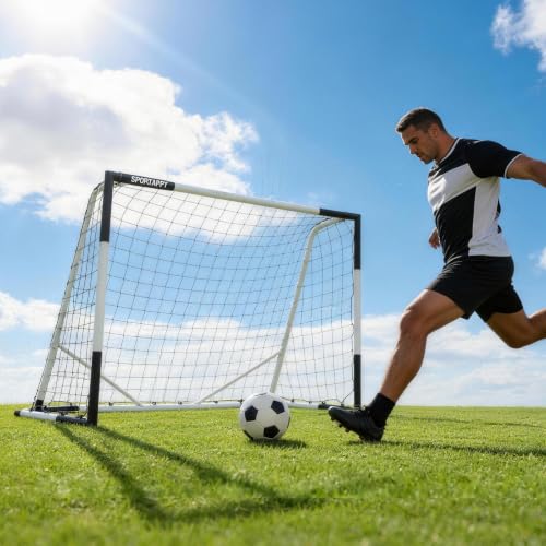 Sportappy Heavy-Duty Metal Soccer Goal Post 3x2.5 to 12x6.5 ft with Weatherproof Net