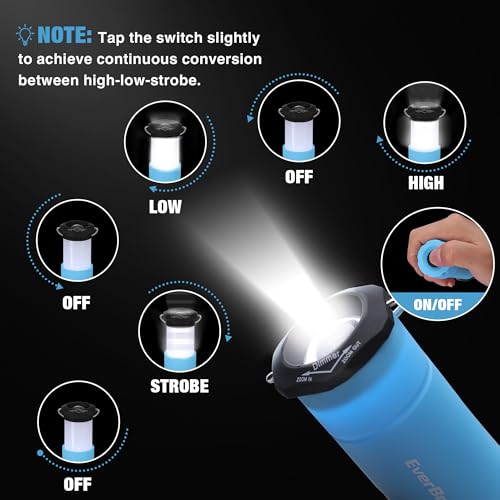 EverBrite Blue 2-in-1 Mini Lantern and Flashlight - Zoomable, Lightweight Camping Light
