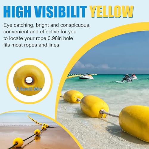 6 Pack Rope Floats Buoy for Crab Trap Marker - 3.94 x 3.94 inches, Yellow