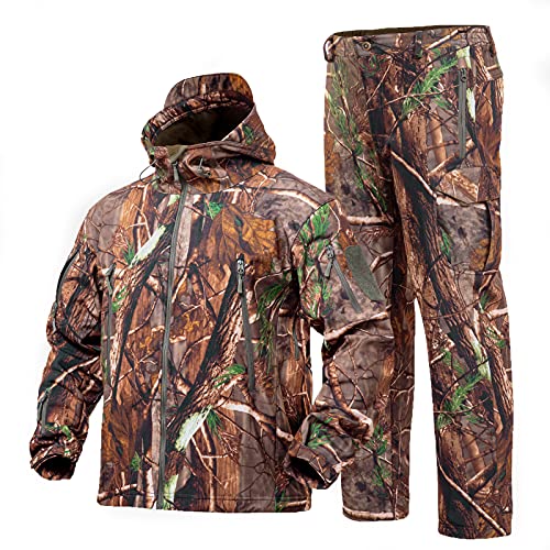 YEVHEV Small Camo Tree Hunting Hoodie & Pants Suit - Quiet Camouflage Clothing