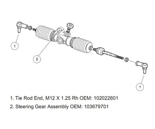 10L0L Ball Joint Tie Rod End Kit for Club Car Precedent 2004-up Golf Cart, OEM# 102022601, 102288301