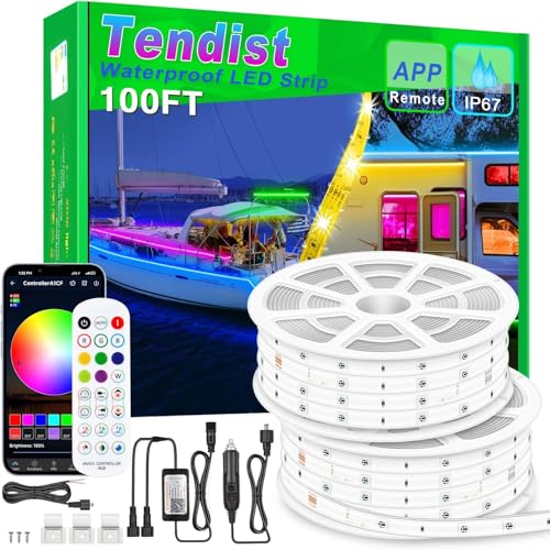 100FT Waterproof RGB Boat LED Light Strip 12V with App & Remote - Marine Lighting for Pontoon, Yacht, Kayak, Deck, Night Fishing - Variation: 30M
