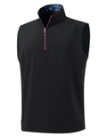 M MAELREG Golf Vests For Men Stretch Lightweight Breathable Quick Dry Stand Collar Sport Men's Quarter Zip Pullover