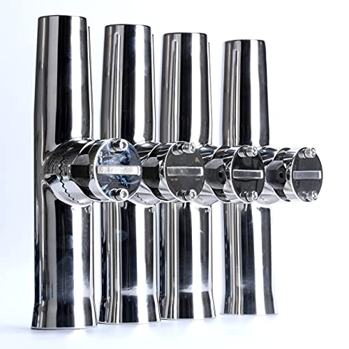 Stainless Steel Boat Fishing Rod Holder Clamp-On Mount with Adjustable Angles