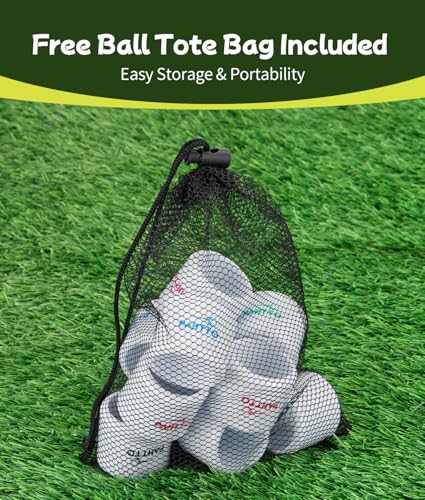 Practice Golf Balls 12 Pack - Realistic Feel & Limited Flight Distance - 4 Color Options