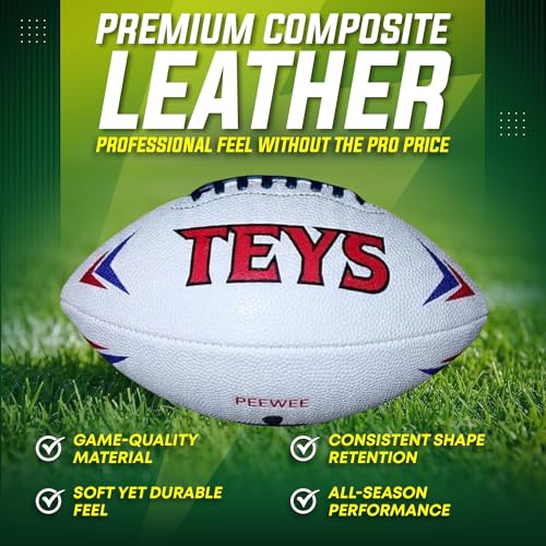 Youth Football White Peewee - Premium Composite Leather & Enhanced Grip