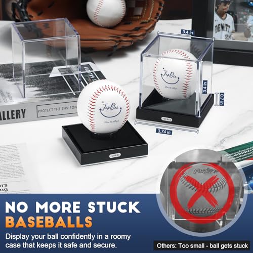 Baseball Display Case Silvery for Autograph Ball - Clear Acrylic with Velvet Interior - 1 Pack