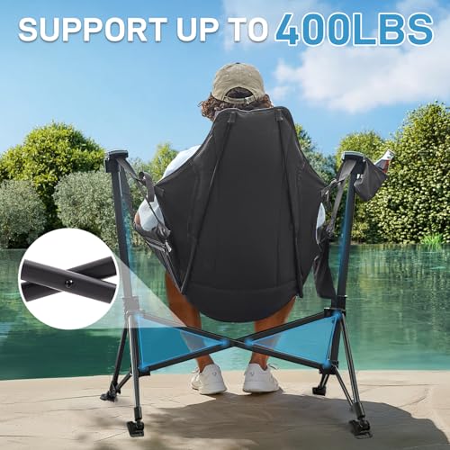 Ever Advanced Grey Oversized Padded Camping Swing Chair, Supports Up to 400lbs