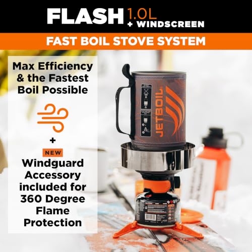 Jetboil Flash 1.0L Camping Stove System with WindGuard and Auto Ignition