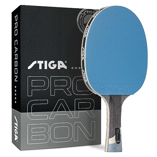 STIGA Pro Carbon Blue Ping Pong Paddle - Performance Level Tournament Table Tennis Racket