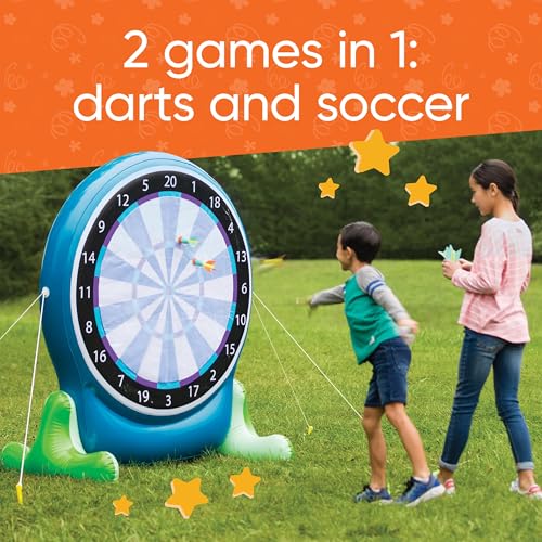 Hearthsong 57-Inch Inflatable 2-in-1 Soccer and Darts Game Set with Scoreboard