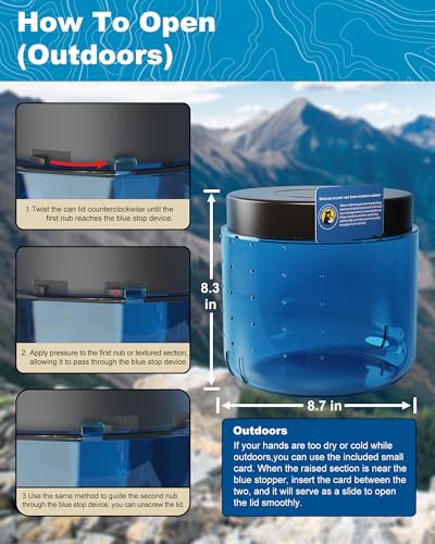 Uimdor Ultralight Waterproof Bear Canister 7.2L Food Storage for Backpacking