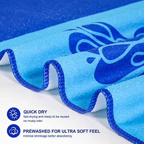 Oversized Beach Towel Set 36x72 Ocean Animal Design - 10 Pack Stylish Microfiber