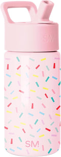 Simple Modern Kids Summit Water Bottle - 14oz Insulated Stainless Steel Tumbler with Straw Lid | Confetti Design