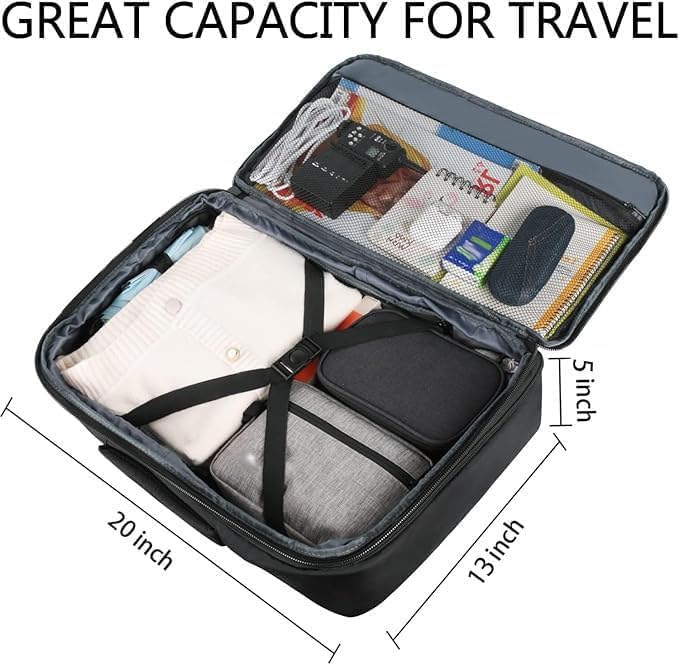 Vancropak Carry-On Backpack - 40L Expandable Travel Bag | Flight Approved & Water Resistant, Black