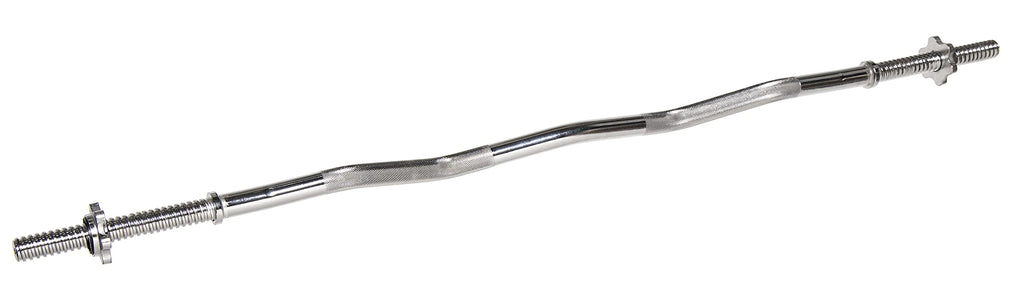 Signature Fitness Standard Olympic Super Curl Barbell Curl Bar Threaded Curl Bar, 48 inch, TH-CRUL-S