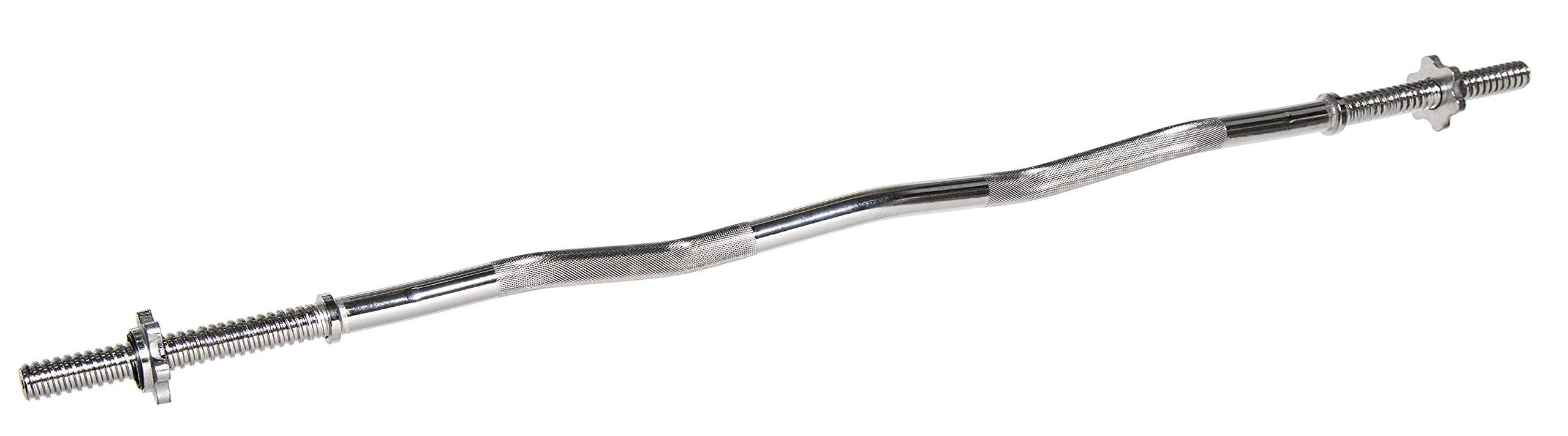 Signature Fitness Standard Olympic Super Curl Barbell Curl Bar Threaded Curl Bar, 48 inch, TH-CRUL-S