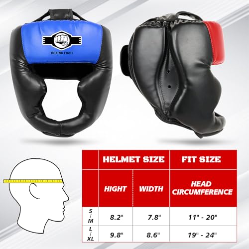 Kids Boxing Headgear 2 Pack & 1 Pack - Small-Medium Red & Blue - Sparring Safety Gear