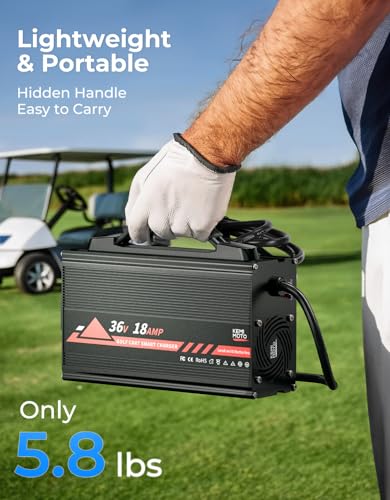 KEMIMOTO 36V Golf Cart Battery Charger for EZGO TXT TXTE PDS Shuttle, 18A, Overcharge Protection, 4-6H Fast Full Charge, 16ft D-Plug