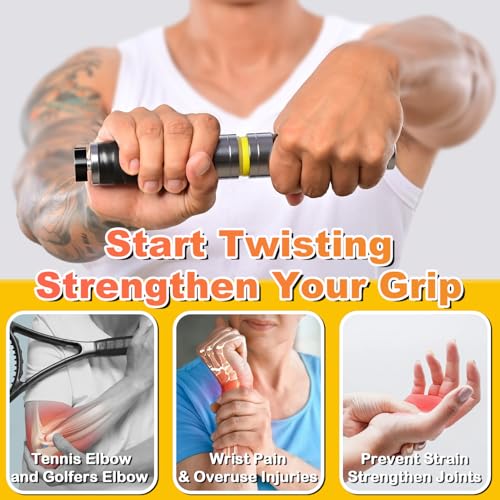 Coniflor Adjustable Hand & Forearm Grip Strength Trainer - Portable Metal Wrist Roller for Home Gym