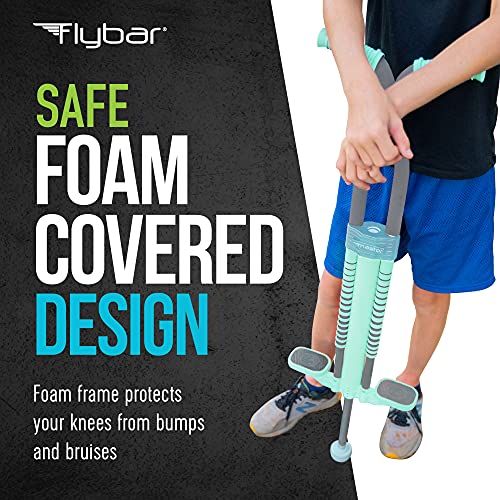 Flybar Master Pogo Stick for Kids Ages 9+ Gray/Sea - Outdoor Exercise Toy, Non-Slip Foot Pegs, No Assembly