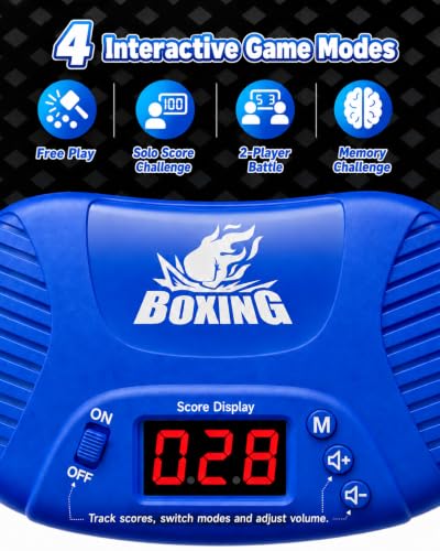 Kids Punching Bag Boxing Set with Lights, Music, and Score Counter