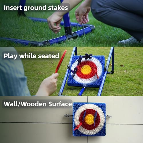 BunnyBoo Axe Throwing Game for Backyard Kids & Adults - Blue