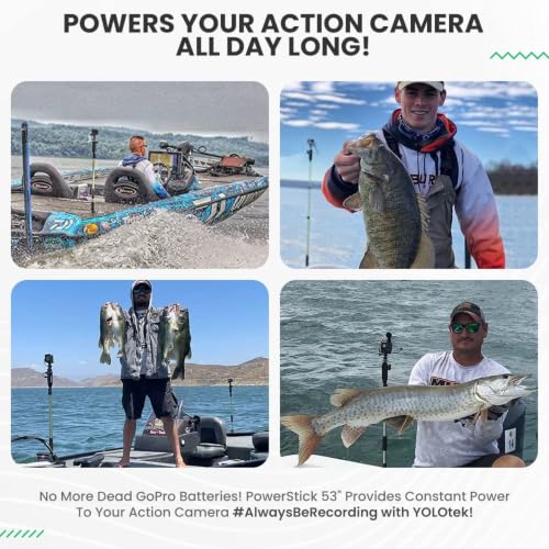 YOLOtek PowerStick 53" Boat Mount for Action Cameras - Easy Installation