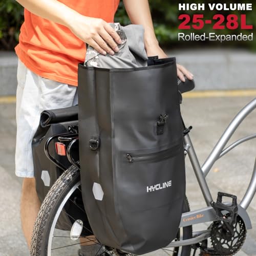 Hycline 2-Pack Waterproof Bicycle Panniers Bags 28L Rear Rack Storage