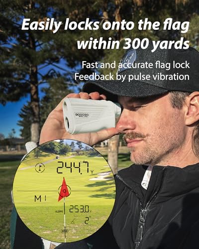 Gogogo Sport Vpro Magnetic Golf Rangefinder with Slope Switch - White, 2500 Yards