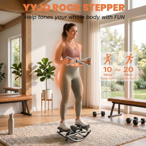 YYJO Rock Stepper with Mat and Resistance Bands - Low-Impact Fitness Equipment