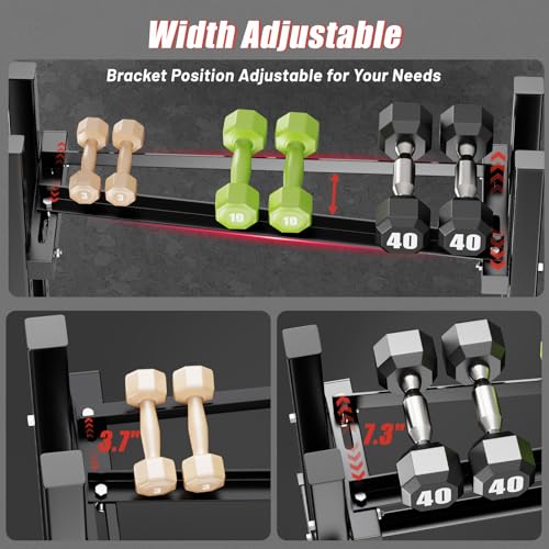 3-Tier Dumbbell Rack with 1500LB Capacity - Adjustable Weight Storage for Home Gym