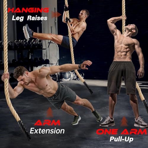 Heavy Duty Jute Climbing Rope - 35FT Gym Workout Rope for Strength Training