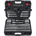 Amazon Basics 145-Piece Mechanic's Socket Tool Set with Case - Black & Silver, Metric Sizes