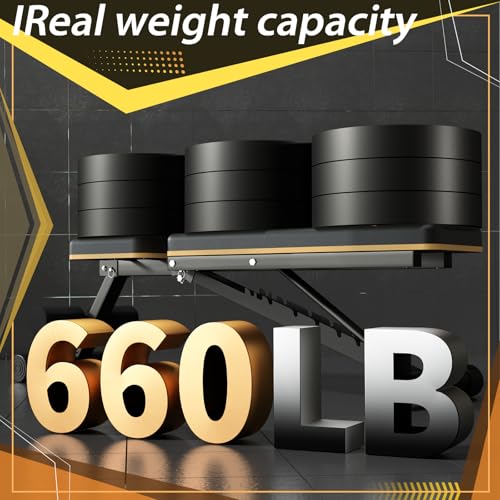 Heavy-Duty Adjustable Foldable Weight Bench for Home Gym - 660 LBS Capacity