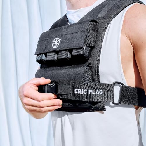 Eric Flag 40 lb Adjustable Weighted Vest for Men & Women - Heavy-Duty Fitness Gear