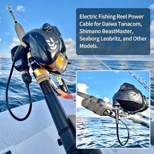 Electric Fishing Reel Battery Power Cable 1.5FT 2-Pin Durable Power Cord