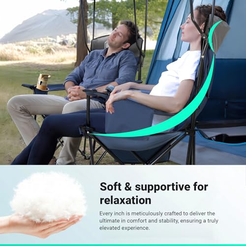 Overmont 2-Pack Camping Chairs with Canopy Shade - Classic Canopy / 2 - Supports 330 lbs