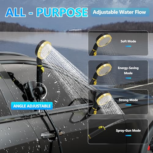 Portable Camping Shower with Water Heater & LED Display – Rechargeable Outdoor Shower for Hiking, Travel, Pets & Car Washing
