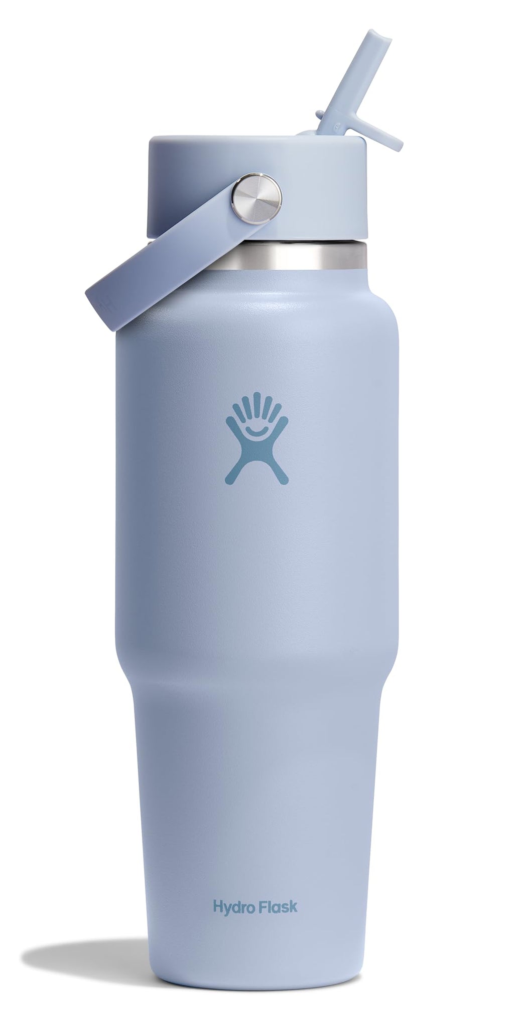 Hydro Flask Travel Water Bottle - Insulated Stainless Steel - Wide Straw Lid, Non Spill, Leakproof in 32 Oz Surf Blue